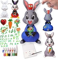 DecorSmart Figurine Painting Kit Arts and Crafts for Kids Boys Girls Ages 8-12 4-8 4-6 6-8 6-9 Gift, Art Craft Supplies &amp; Materials Activities Set with Glow in The Dark Sticker (Rabbit)