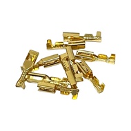 P&T power shop หางปลาเปลือยทองเหลือง 2.8มม . ขั้วต่อแบตเตอรี่ แบบหญิงและแบบชาย ขายห่อละ10ชิ้น