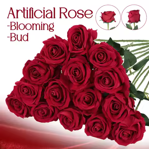 36-120Pcs Artificial Roses Velvet Silk Roses Red Roses Fake Rose for Wedding Decor Valentine's Day M