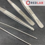 Pakistani straight blunt tip tweezers with burrs 12 14 16 18 20 25 30 cm, used in laboratory labs, V