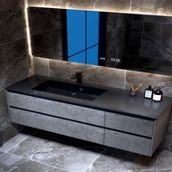 HY/JD Panasonic Simple Modern Stone Plate Ceramic Whole Washbin Bathroom Mirror Cabinet Combination Bathroom Solid Wood