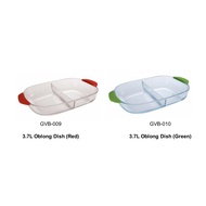 [Ready Stock] Gorme Vetro 3.7L Oblong Dish Bakeware with Divider -Red / Green