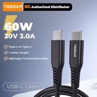 Tessan USB Type-C to Type-C 60W Fast Charging Cable 3A 20V Data Wire Charging Cable