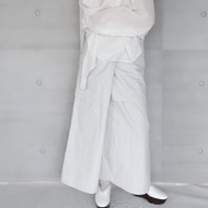 煙灰疊層圍裹裙