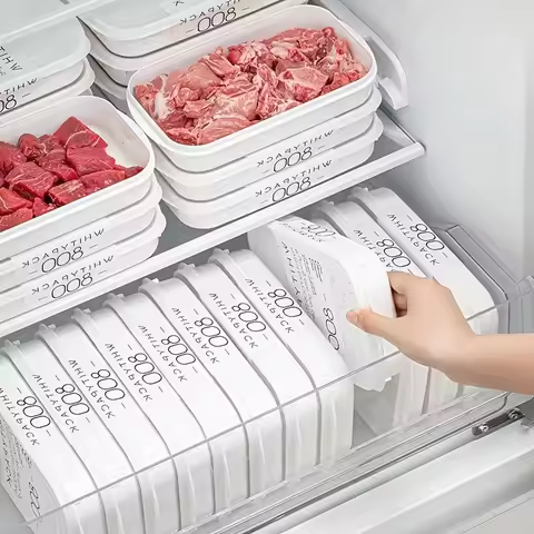 10Pcs Reusable Food Storage Set, 5 Containers+5 Lids, Food-Grade, Stackable, Freezer-Safe, Bento Box