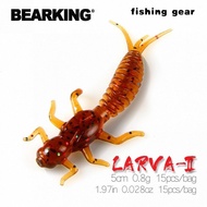 BEARKING new Larva Soft Lures 5cm 0.8g 15pcs Fishing Artificial Silicone Bass Pike Minnow Swimbait J