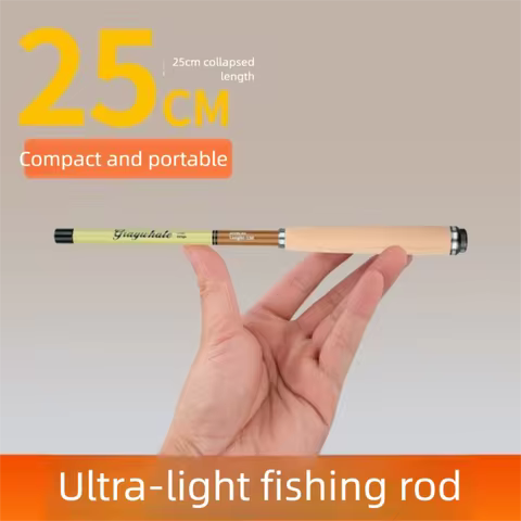 26CM Length Ultra Short Fishing Rod Carbon Fiber Ultra-Light Carbon Fiber Fishing Rod 0.8-2.4m Range
