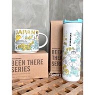 Japan Starbucks Cup 2023 Summer Limited Sunflower Mount Fuji BTS Mug Stainless Steel Thermos Cup