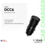 Dmes DCC6 12W Fast Charging Car Charger Cigarette Lighter With Dual USB Ports