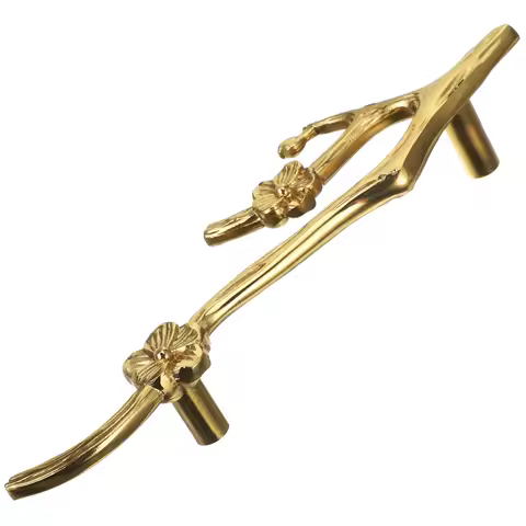 150X42X25Mm Brass Forged Plum Blossom Furniture Drawer Cabinet Door Handles Pulls Decorative Knobs F
