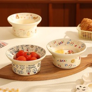 Ceramic Bowl Cartoon Fruit Bowl Microwaveable Rice Bowl Cute Breakfast Bowl