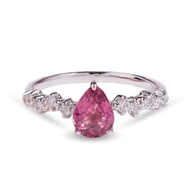แหวนพิงค์ทัวร์มาลีนเงินแท้ดีไซน์มินิมอล Mon Pink Tourmaline Solitaire Ring