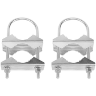 Double Antenna Mast Clamp V-Jaw Bracket U Bolts Pipe Mounting Hardware 2 Sets for Yagi WiFi Antenna, TV Antenna