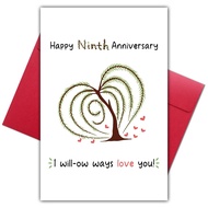 [Coisíní]  Funny 9th Anniversary Card for Husband Wife, Romantic 9-Year Marriage Gift for Couples, C