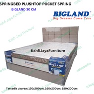 Springbed Bigland Plushtop Pocket Spring Full Set Divan Sandaran