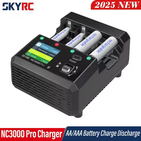 NEW SkyRC NC3000 Pro NiMH NiCd Battery Charger PD/QC AA/AAA Smart Battery Charger 4-slot LED Screen 