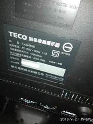 破屏零件機拆賣。主機板1300TECO東元42吋FULL HD高畫質液晶顯示器 TL4248TRE