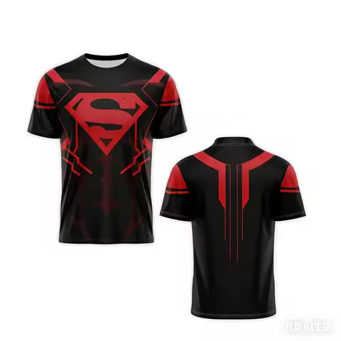 2026 New Men's Superman Football Shirt Neutral Justice League Shirt Fitness Avengers League Anime 3D
