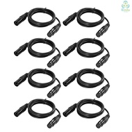 【In stock】Spotlight 8 -Pack to Female Black PVC Par 3 -Pin Plug Moving 1 M 3 3 ft DMX Microphone Light MHS Head for Mixer Jack , Male Cable Stage xlr ZNLJ