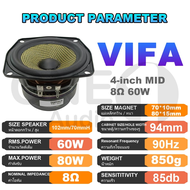 OneAudio VIFA 4 inch 8Ω 60W Midrange Speaker Car Audio Speaker Fiberglass Surface