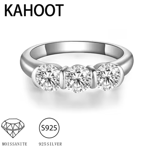 925 silver 1.5 carat moissanite diamond simple casual versatile men's and women's wedding ring