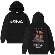 Rock Band Gorillaz Demon Days Eyes Print Hoodie Hip Hop Oversized Streetwear Male