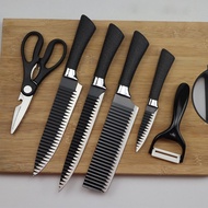 Set Pisau Dapur 6 in 1 Gunting Daging Kacang - Peeler - Pengupas Buah - 4 Pisau