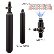 HPA 0.7L 700cc Diving Air Tank 200BAR/3000PSI Gas Cylinder Output 160PSI To 3000PSI Pressure Regulat
