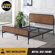 Living Mall Xiomara Metal Bed Frame Queen Size with Diomire Mattress