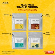 Tea N Tales - Single Origin Pouch - Indonesian Premium Artisan Tea Low Caffeine | 25 Triangle Bags @