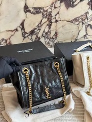 ✨YSL Saint Laurent niki復古皮革單肩包 mini 女款 黑色