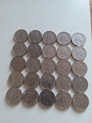 香港:前殖民地:(5元硬幣):全部1989年:大皇冠:女皇頭:(可散買10個):送紙夾:共25個