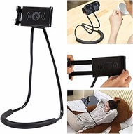 LuoMing Lazy Hang Neck Phone Support, 360 Degree Rotation Flexible Multi-Function Creative Mobile Phone Holder Desktop Bed Car Lazy Bracket Mobile Stand Support All Mobiles (Black)