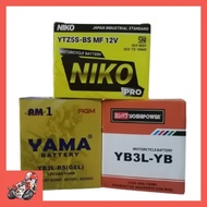RANDOM BATTERY -- BATERI MOTOR HONDA, YAMAHA, KAWASAKI NINJA 150,MODENAS DINAMIK