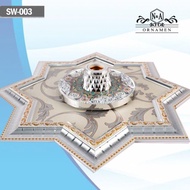 Ornamen Plafon Terlaris Motif 03 40x40 cm | Fitting Lampu Hias | Ornamen Pvc Gypsum Grc | Dekorasi L