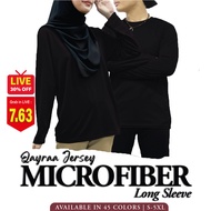 QAYRAA P1 Jersey Plain Microfiber Long Sleeve Round Neck - Size S-5XL/Black/Maroon/Red/Navy Blue/Dar