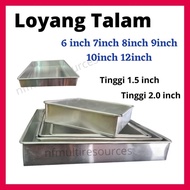 Loyang 10x10 kuih talam 12x12 inci kek tapak kuda 10x10x2 acuan 9x9x2 aluminium brownies 2 inci 8x8x