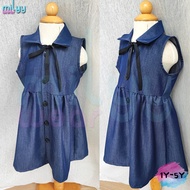 KIDS DENIM DRESS [2Y-6Y] Soft Denim Dress | Girl Dress | Dress Raya