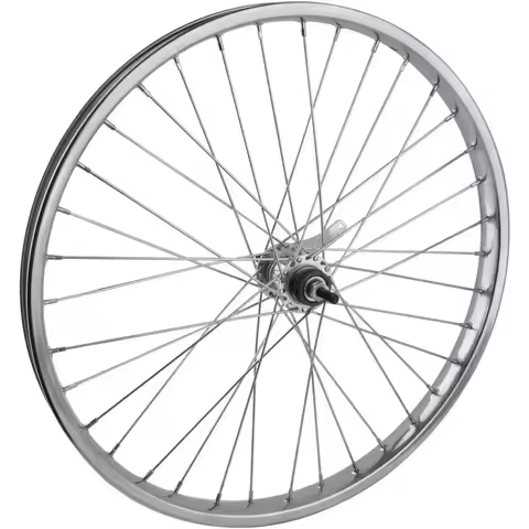 24 x 2.125 36H Rear Bicycle Wheel, Bolt-On, Silver Finish