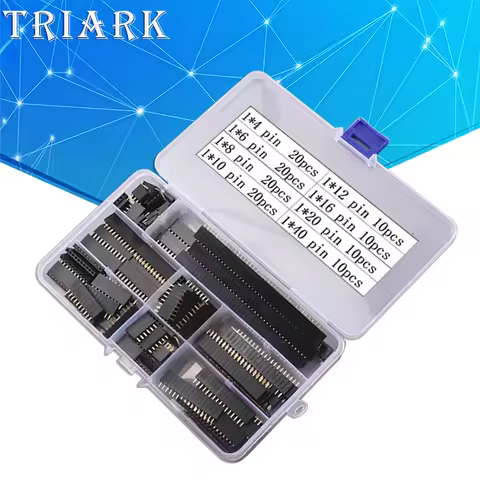 120pcs/Box 2.54mm Single Row Pin Socket Female Header Connector 1*4p 6p 8p 10p 12p 14p 16p 20p 40p p