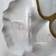botol refill airless pump akrilik bening 5ml / 10ml / 15ml - 15ml