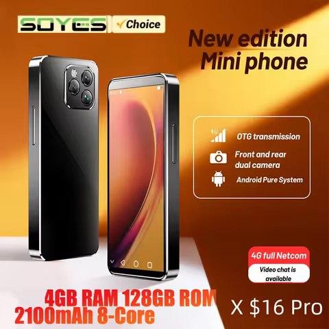 SOYES XS16 Pro 4'' Mini Smartphone 4GB RAM 128GB ROM Android 10.0 Octa-core 2100mAh Face ID 4G LTE T