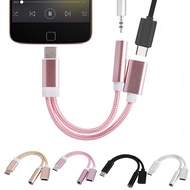 Earphone 2 in 1 Adapter Type C to 3.5mm Aux Audio Cable USB-C 3.5 mm Jack Headset Charging Cable