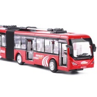 加長雙節巴士公車無軌電動自行車公共汽車小汽車模型兩節玩具車