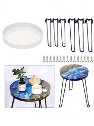 1個超大號樹脂桌模具14英寸圓形矽膠環氧樹脂模具,適用於河流桌,diy手工藝品,砧板,桌面裝飾
