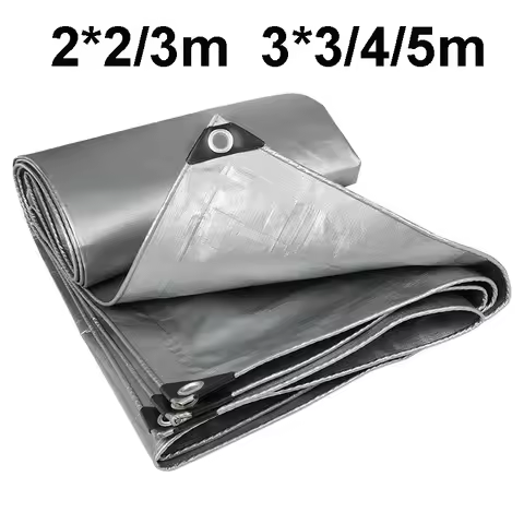 Waterproof Tarp Anti-UV Silver Tarpaulin Multipurpose 2x2m 2x3 3*3 3x4 3mx5 Awning Canopy Rain Cover