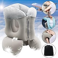 Inflatable Travel Pillow with Soft Slipcover, Airplane Travel Sleeping Pillow Comfortably Support Ne