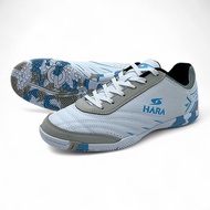 HARA Sport Futsal รองเท้าฟุตซอล พื้นลาย น้ำหนักเบา ไซส์เด็กและผู้ใหญ่ รุ่น FS001 สีขาวฟ้า