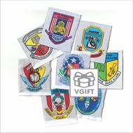 (500pcs) Lencana Sekolah - Kain Bertenun  | CUSTOM MAKE LOGO (Polyester Taffeta Woven) Badge