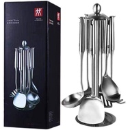 【READY STOCK】German Zwilling Spoon Set Kitchen Utensils Stainless Steel Anti Heat Leak Spoon Pot Sho